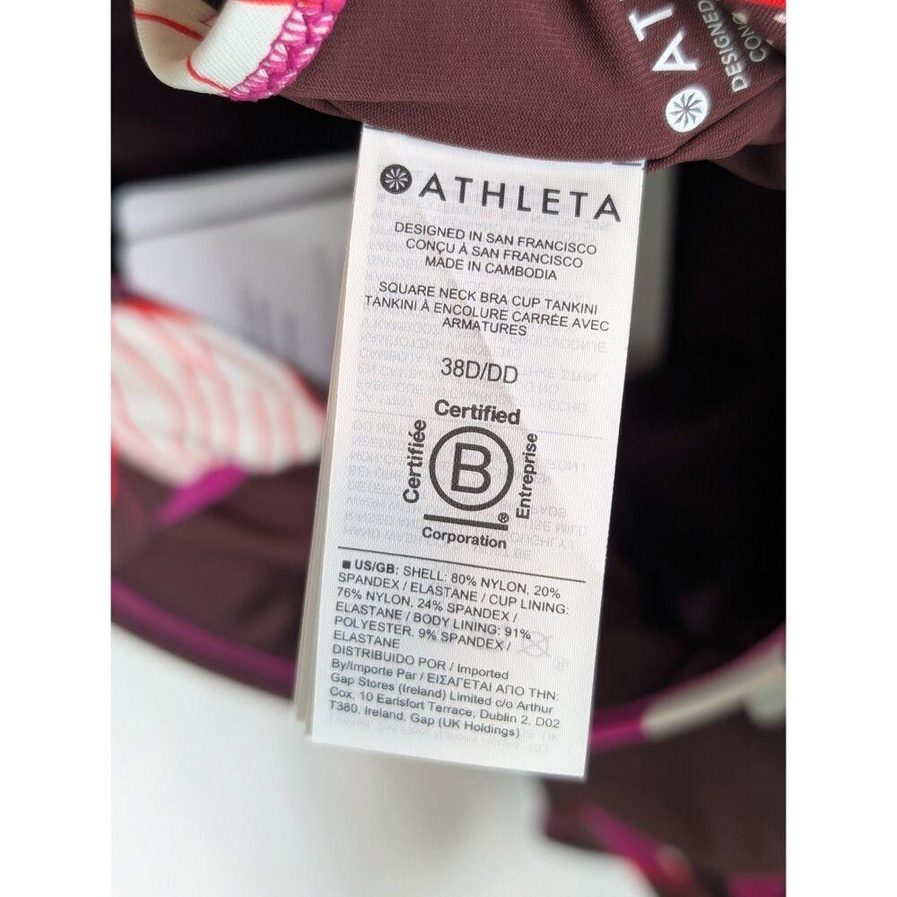 Athleta Square Neck Bra Cup Tankini Women's Size 38 D/DD NWT - Picture 12 of 12